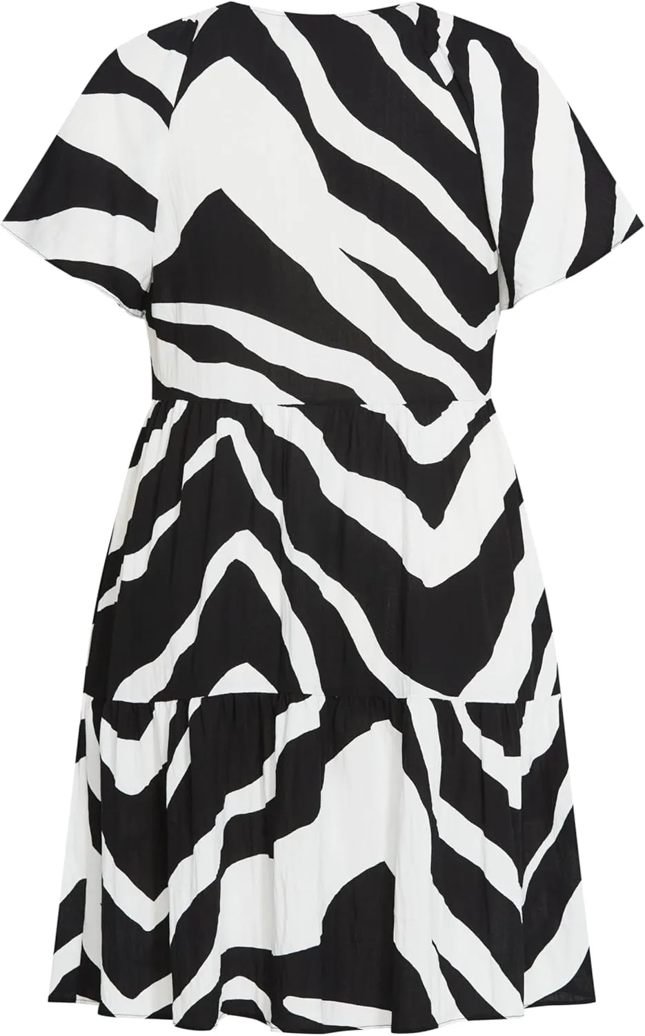 City Chic Women's Plus Size Frill Mini Print