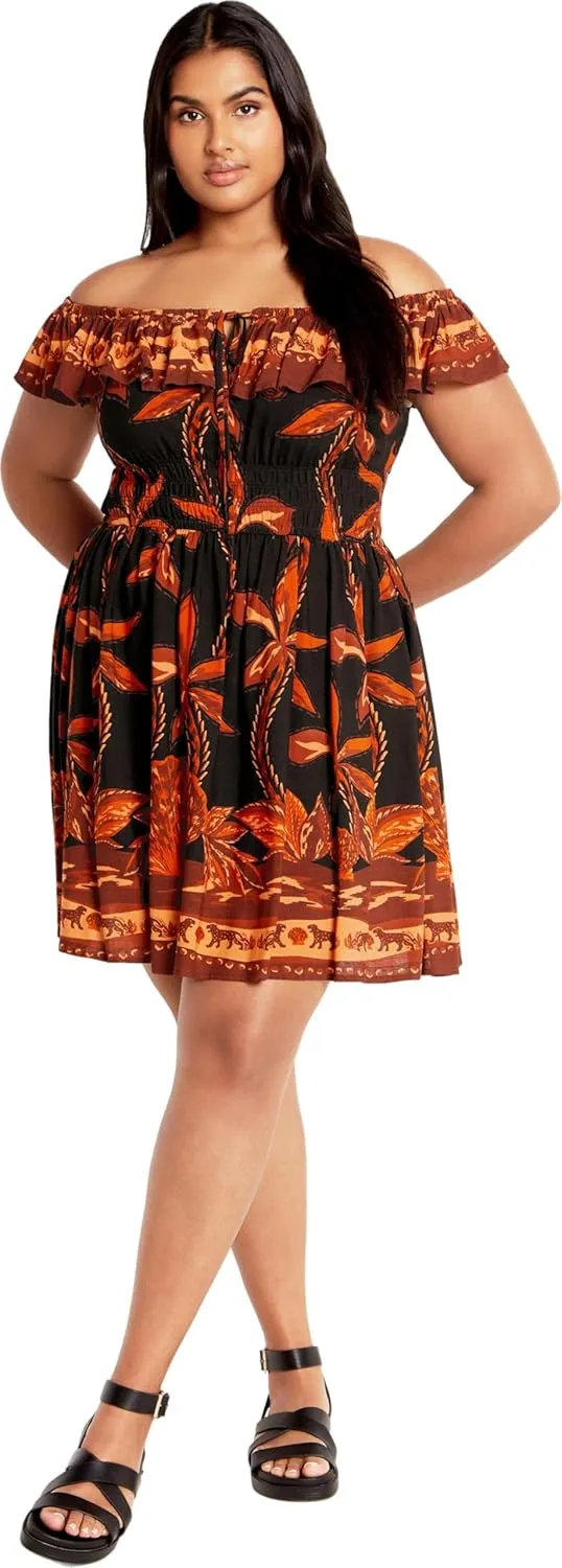 City Chic Women's Tahitian Border Dress