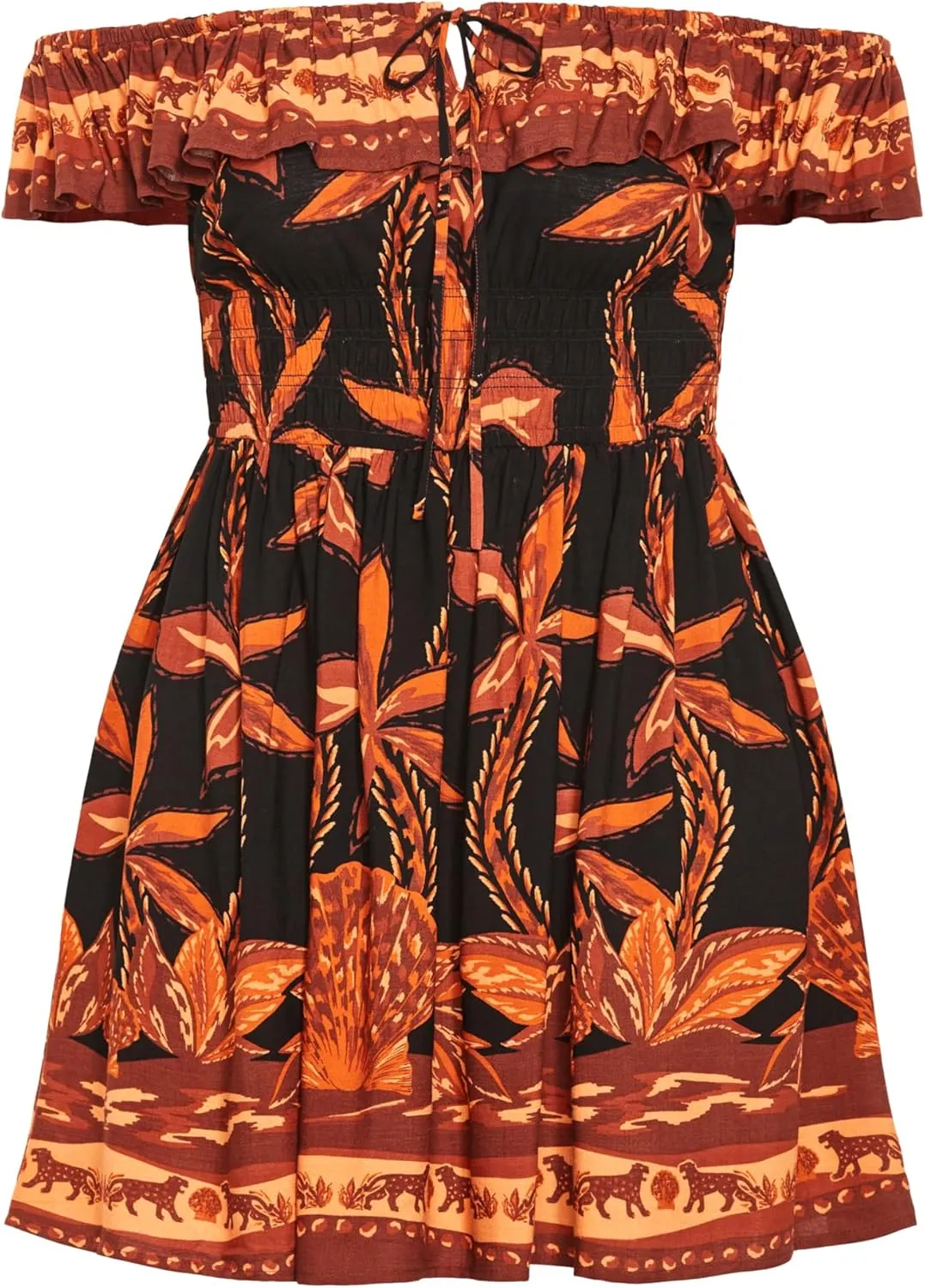 City Chic Women's Tahitian Border Dress