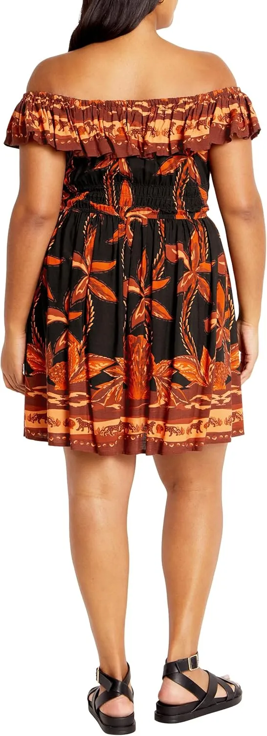 City Chic Women's Tahitian Border Dress
