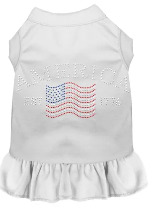 Classic America Rhinestone Dress White Xl