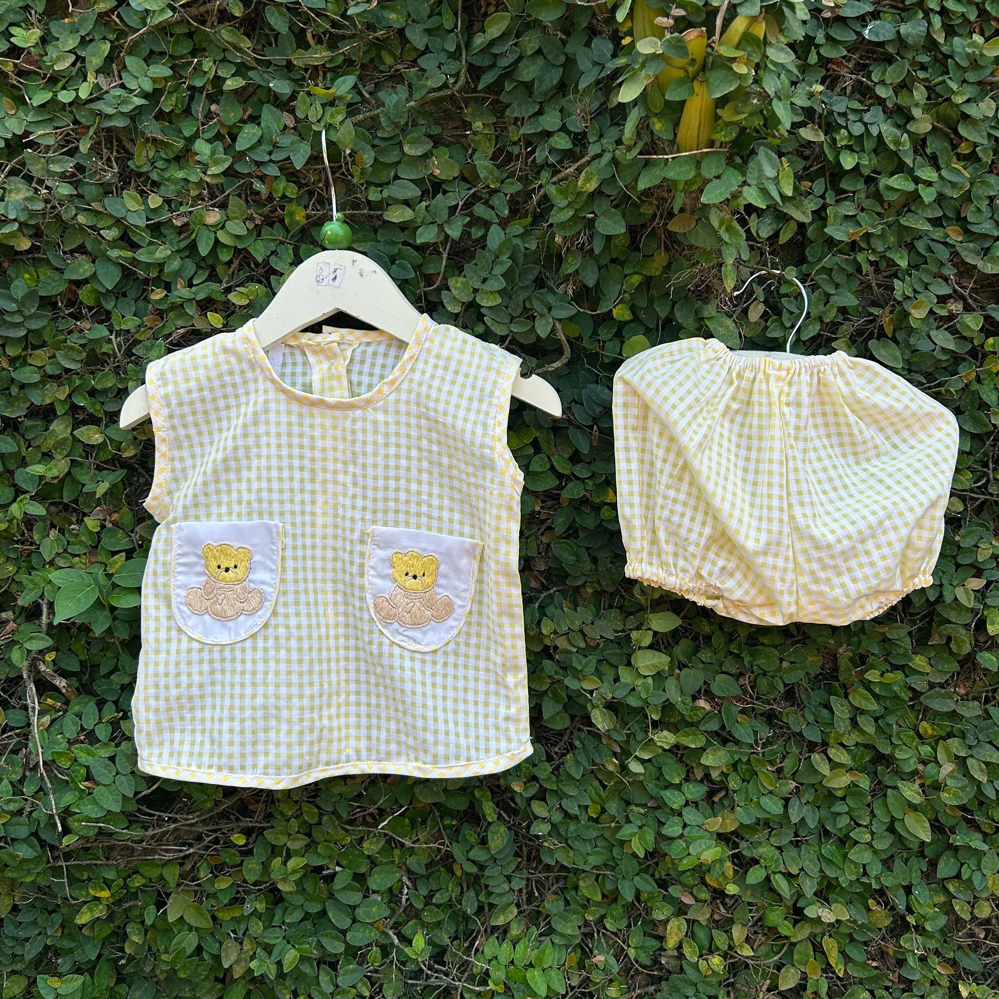 Classic Cute Teddy Bear Embroidery Baba Suit