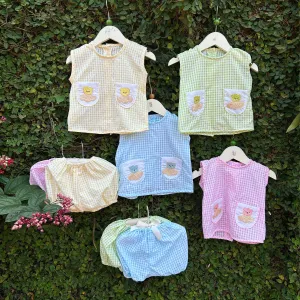 Classic Cute Teddy Bear Embroidery Baba Suit