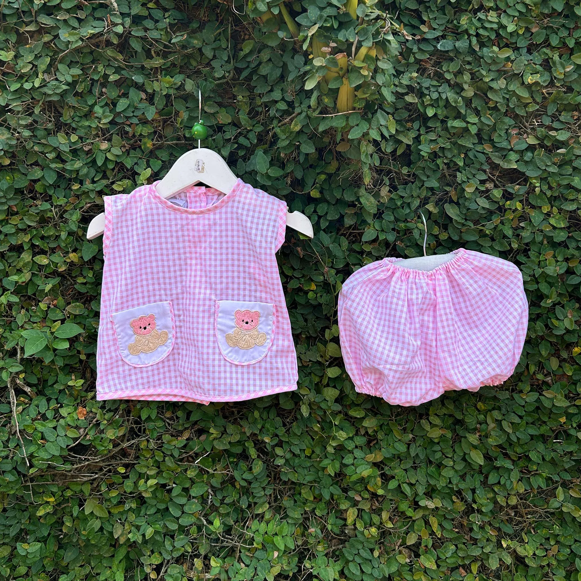 Classic Cute Teddy Bear Embroidery Baba Suit