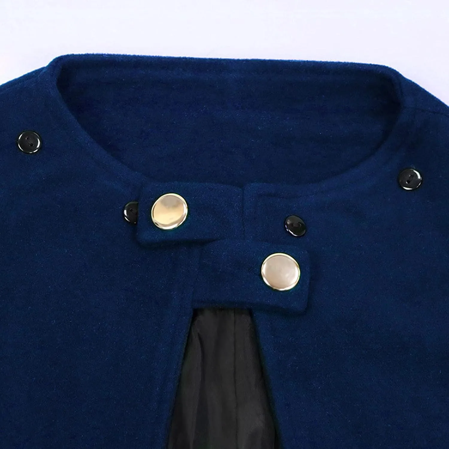 Cloak Coat for Women Men Winter Warm Gothic Wool Faux Fur Collar Long Cape Cloak Medieval Cape Halloween Costume