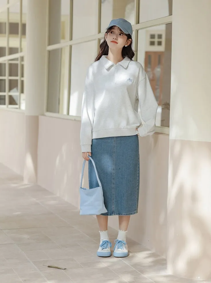 College Style Polo Casual Tops