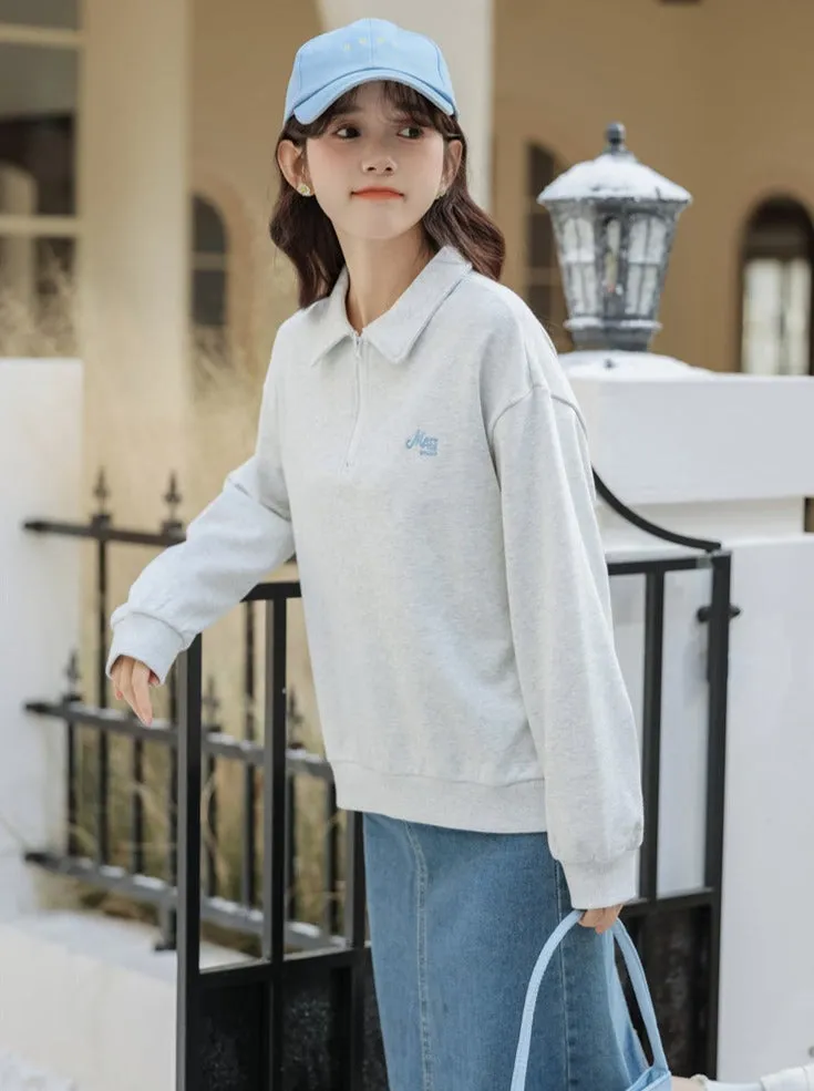 College Style Polo Casual Tops