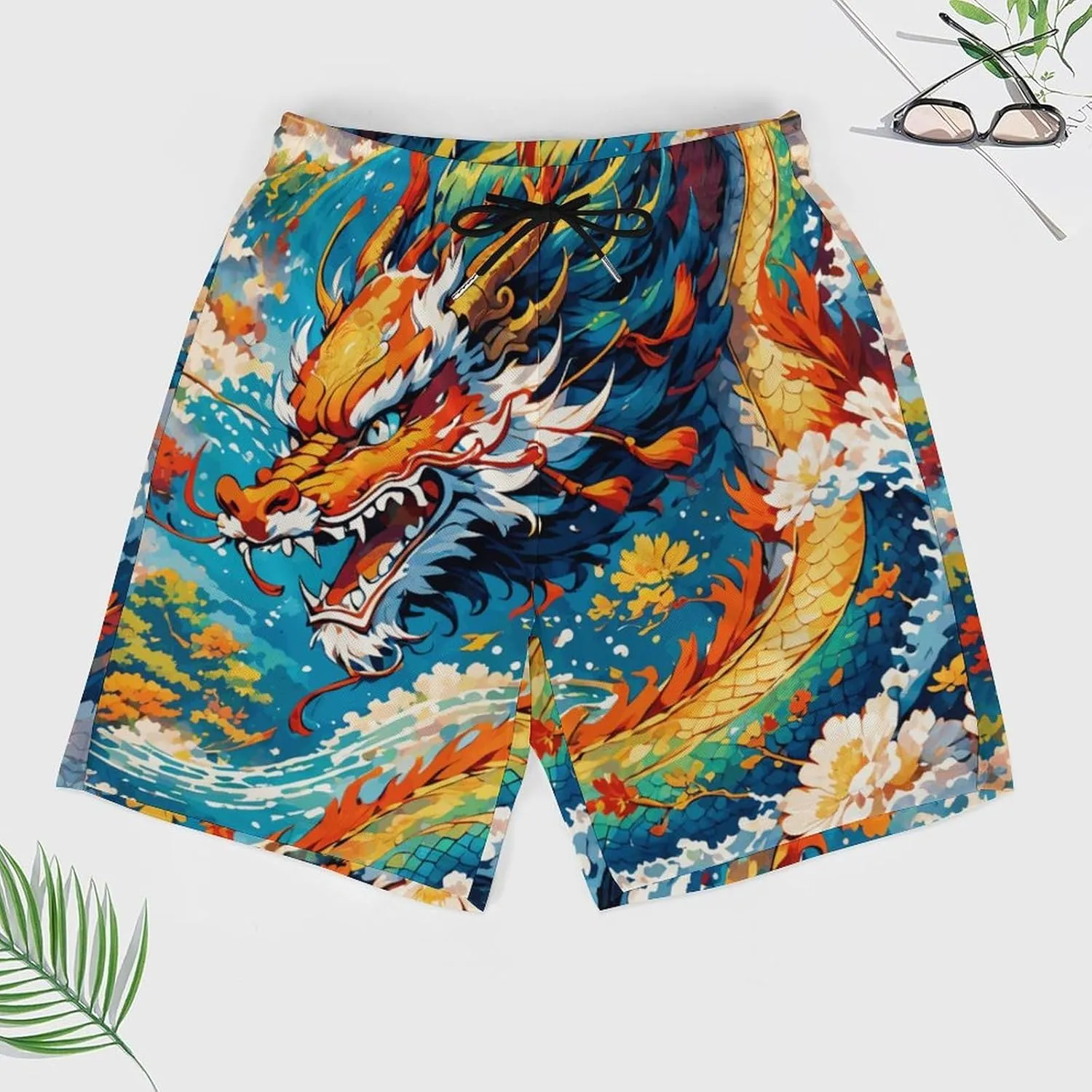Colorful-eagle Mens Swimming Trunks Board Shorts Beach Shorts with Pockets Bathing Suits