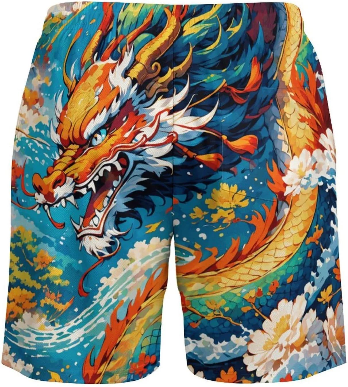 Colorful-eagle Mens Swimming Trunks Board Shorts Beach Shorts with Pockets Bathing Suits