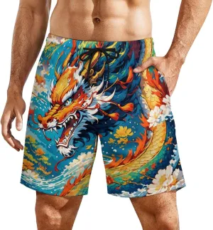 Colorful-eagle Mens Swimming Trunks Board Shorts Beach Shorts with Pockets Bathing Suits