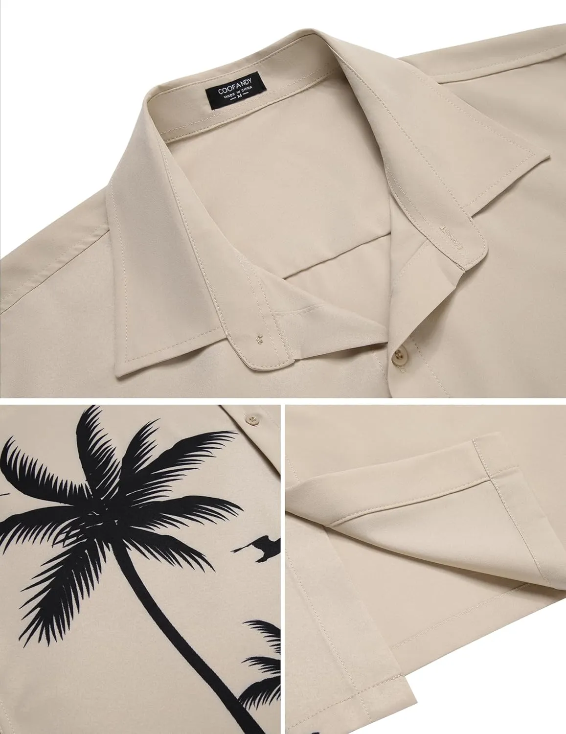 COOFANDY Mens Hawaiian Tropical Shirts Short Sleeve Button Down Summer Beach Shirt with Pocket