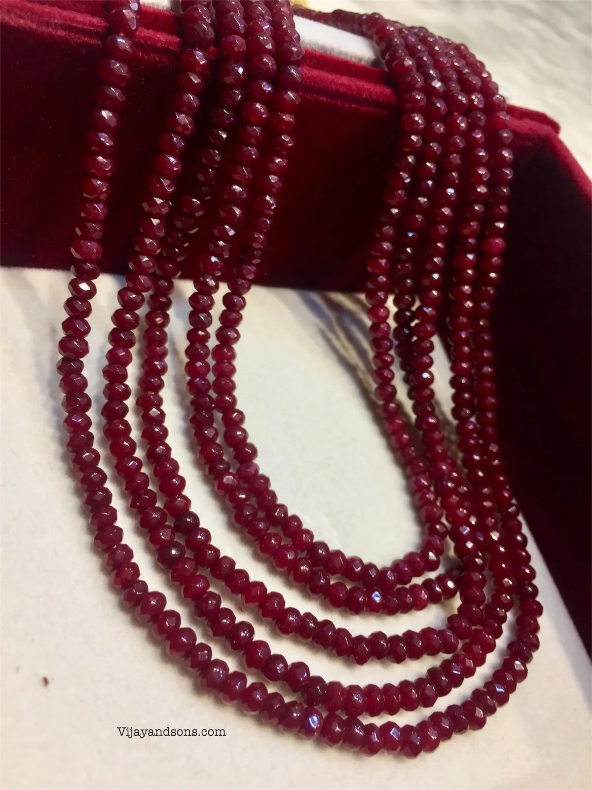 Crystal Necklace / Imitation Ruby Mala With Tops