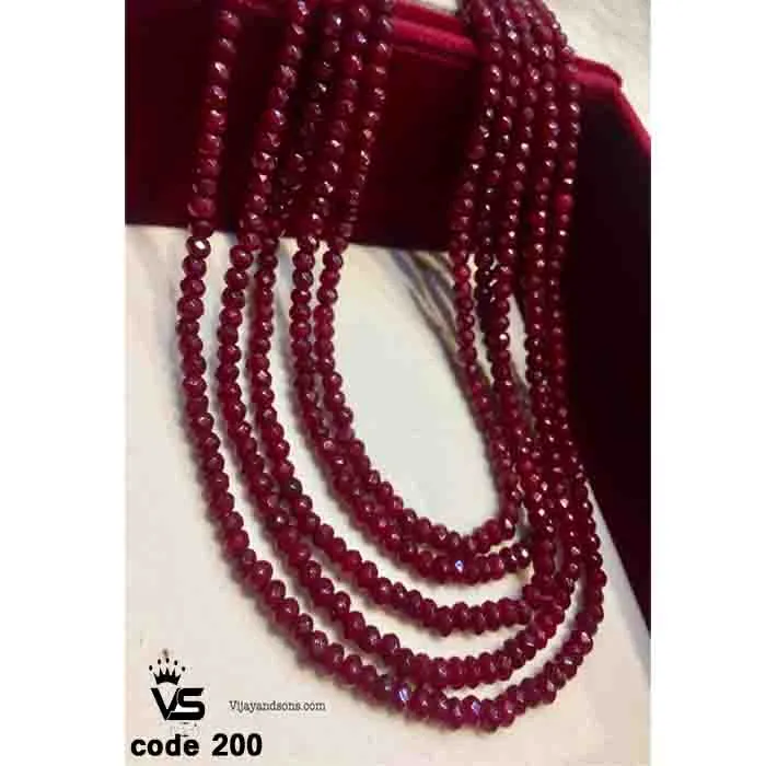Crystal Necklace / Imitation Ruby Mala With Tops