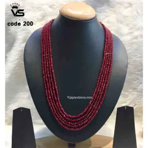 Crystal Necklace / Imitation Ruby Mala With Tops