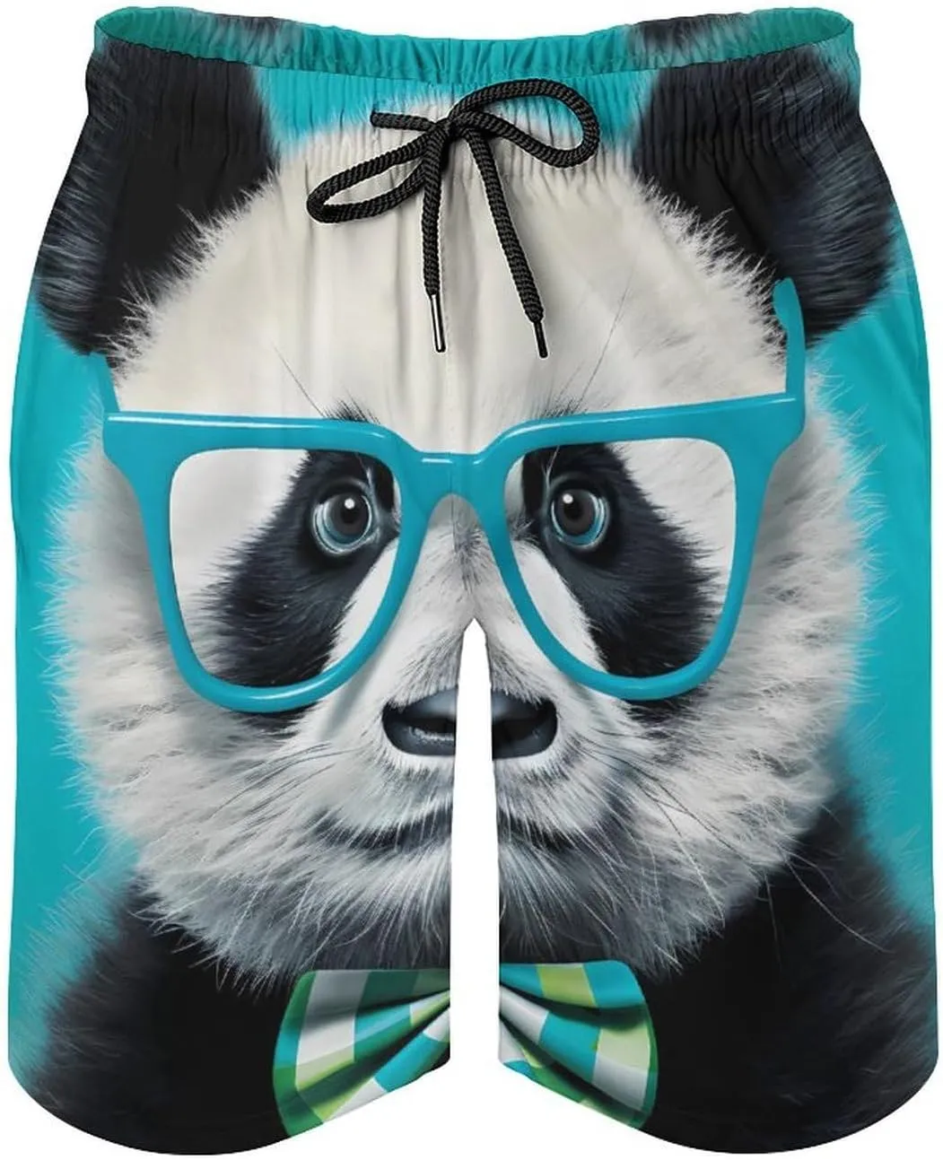 Cute Panda in Glasses Men's Swim Trunks Quick Dry Bathing Suit Swimming Board Shorts Beach Swimwear