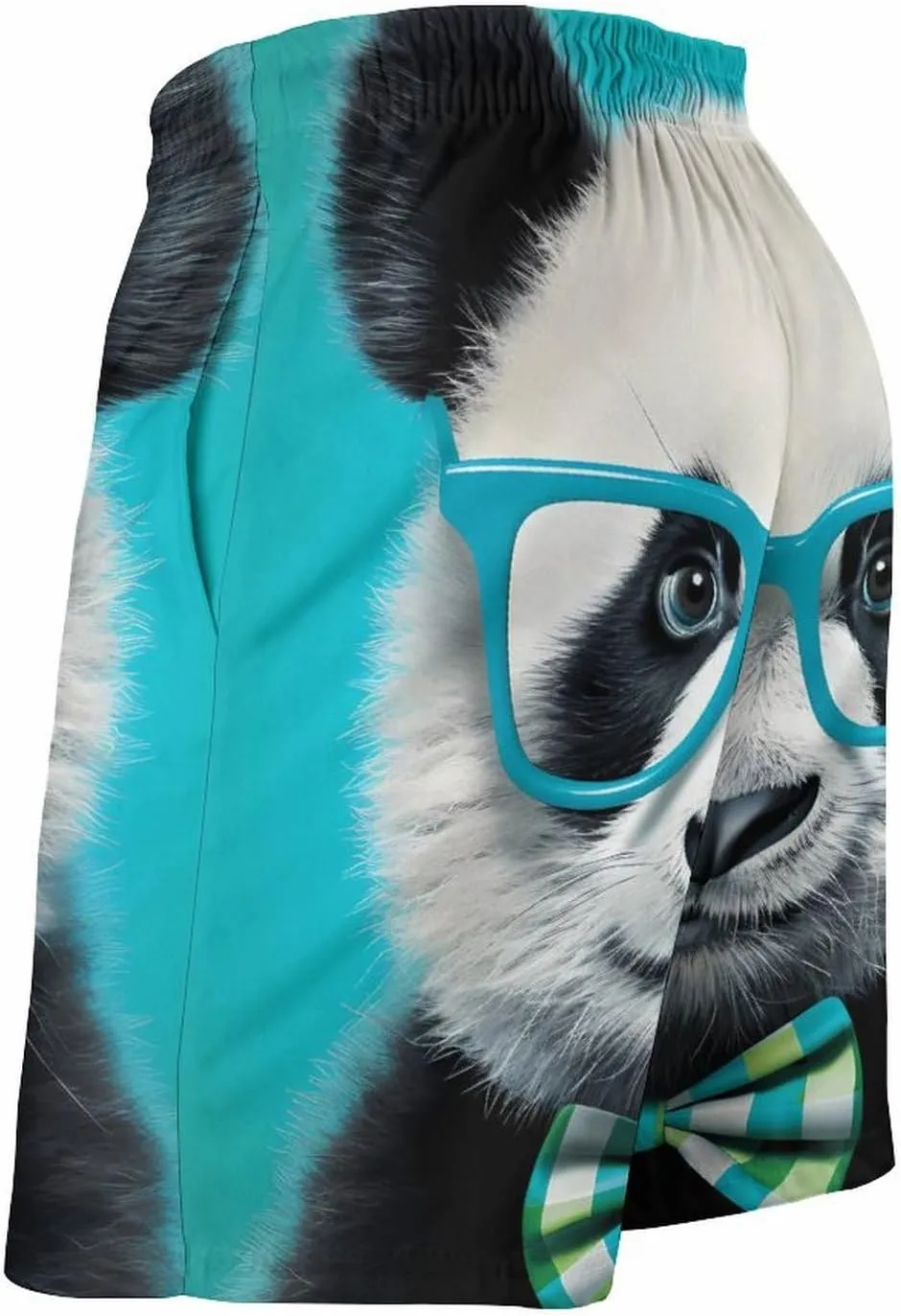 Cute Panda in Glasses Men's Swim Trunks Quick Dry Bathing Suit Swimming Board Shorts Beach Swimwear