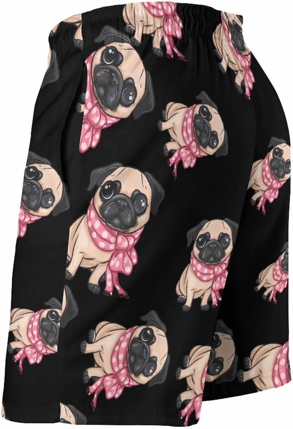 Cute Pug Men's Swim Trunks Quick Dry Board Shorts Breathable Summer Beach Shorts Bathing Suits