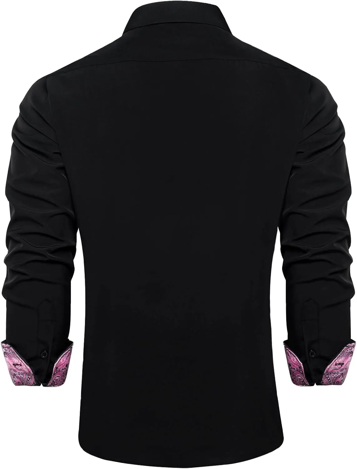 DiBanGu Men's Dress Shirt Stain Shield Long Sleeve Shirts Casual Inner Contrast Button Down Shirt for Formal Business
