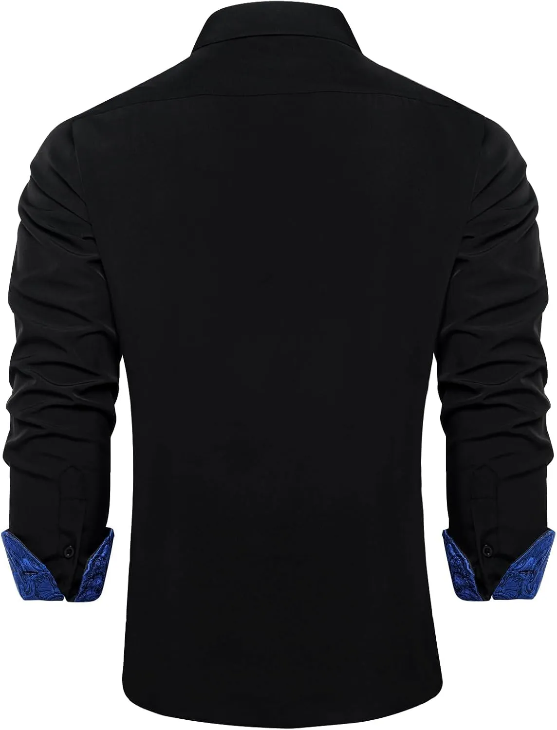 DiBanGu Men's Dress Shirt Stain Shield Long Sleeve Shirts Casual Inner Contrast Button Down Shirt for Formal Business