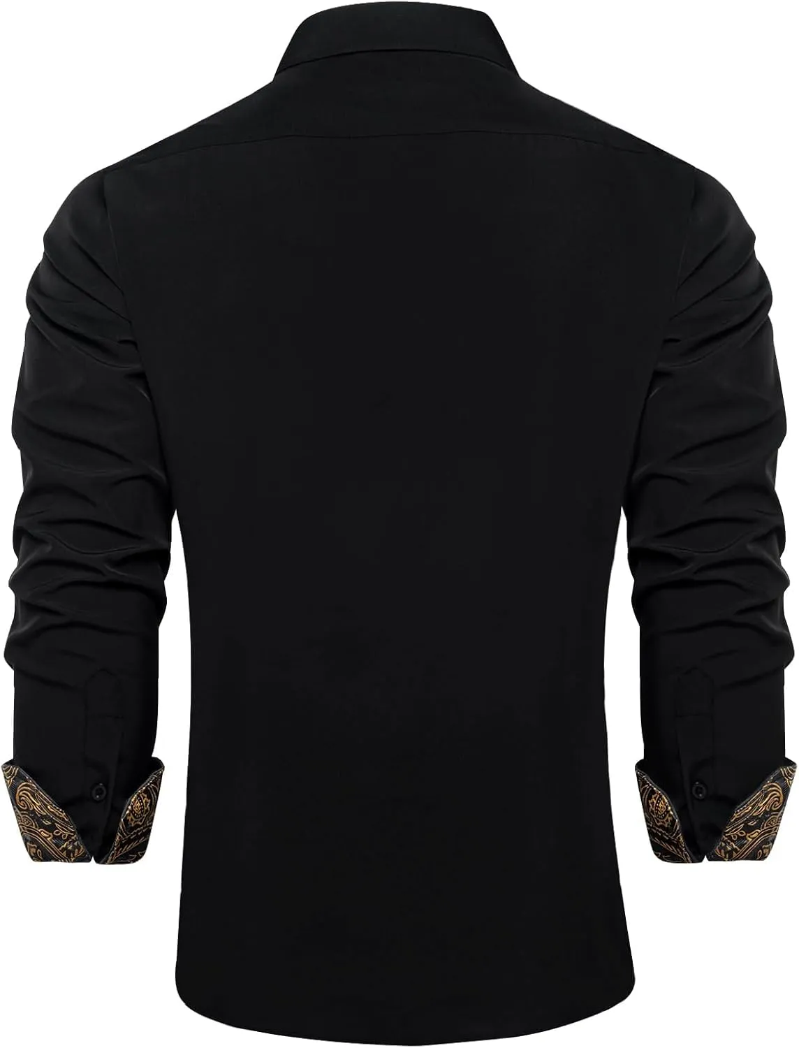 DiBanGu Men's Dress Shirt Stain Shield Long Sleeve Shirts Casual Inner Contrast Button Down Shirt for Formal Business