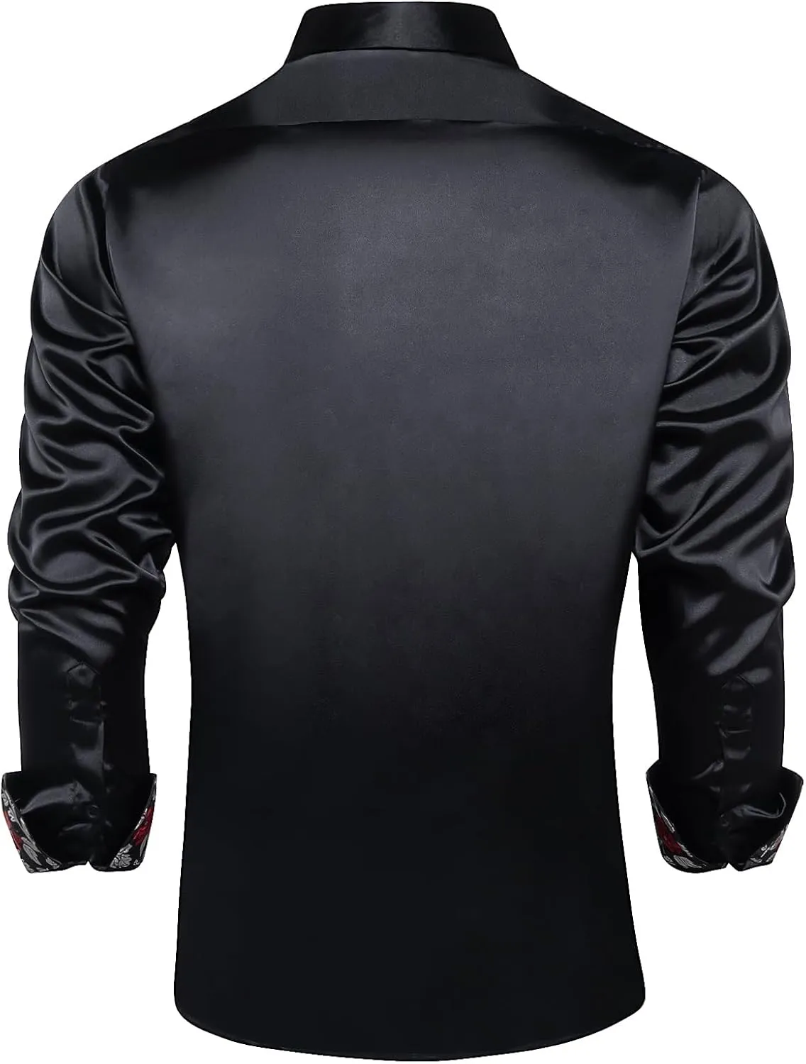 DiBanGu Mens Satin Dress Shirts Casual Long Sleeve Button Down Shirt Regular Fit Wrinkle Free Shiny Shirts for Men Party Prom