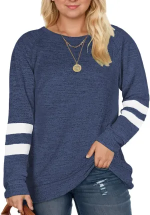 DOLNINE Plus Size Sweatshirts for Women Long Sleeve Oversized Tunic Tops
