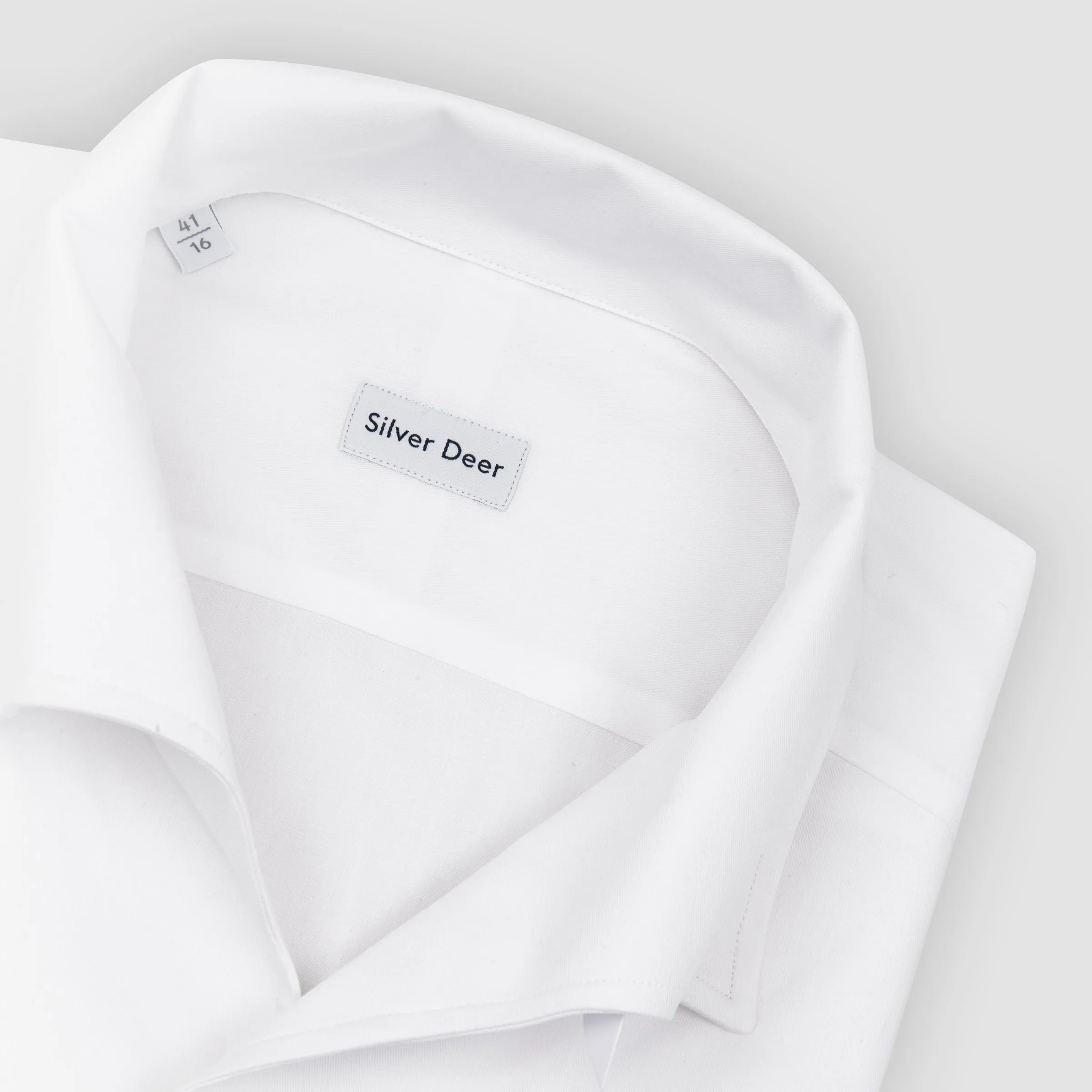 Double Button Down Twill Sportshirt White