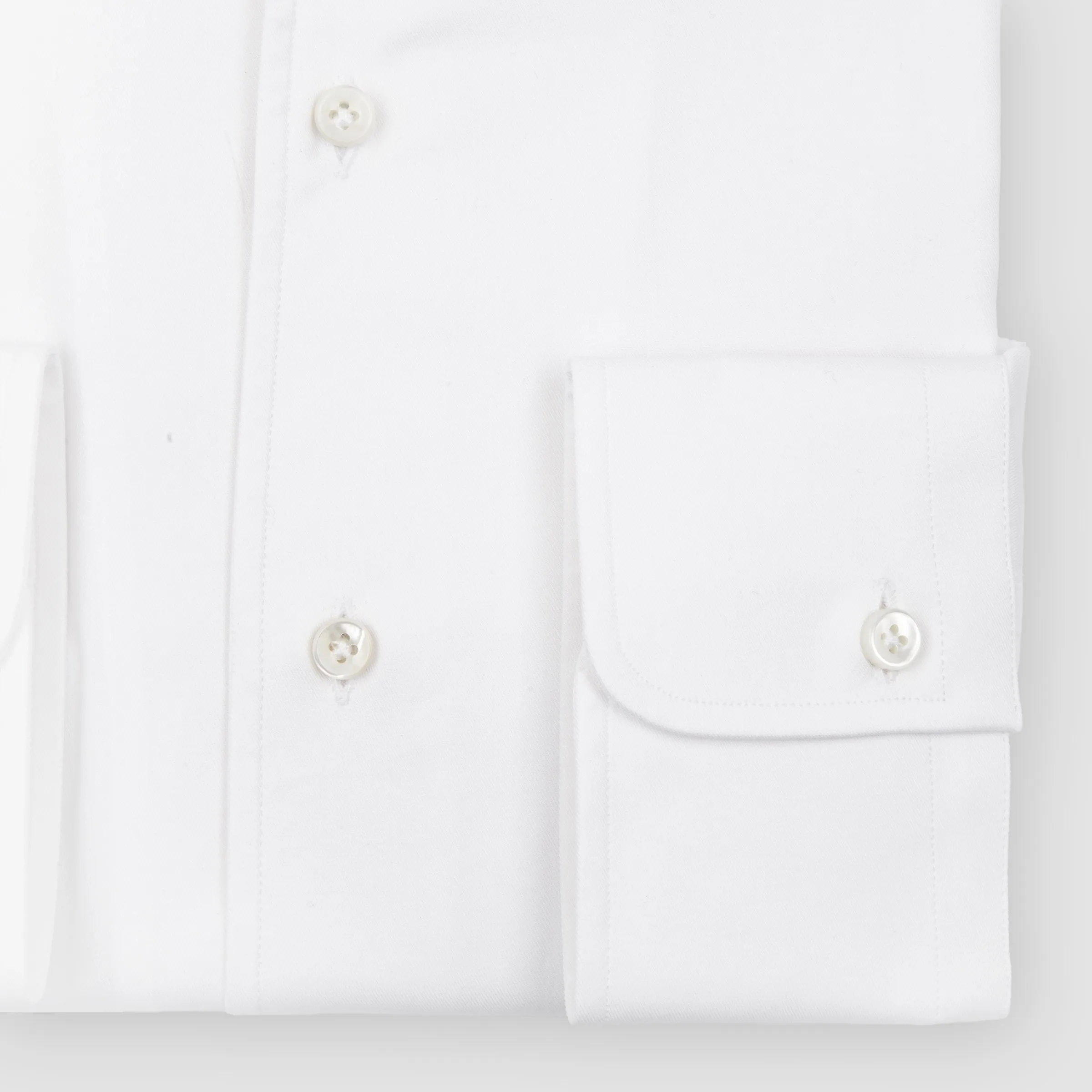 Double Button Down Twill Sportshirt White