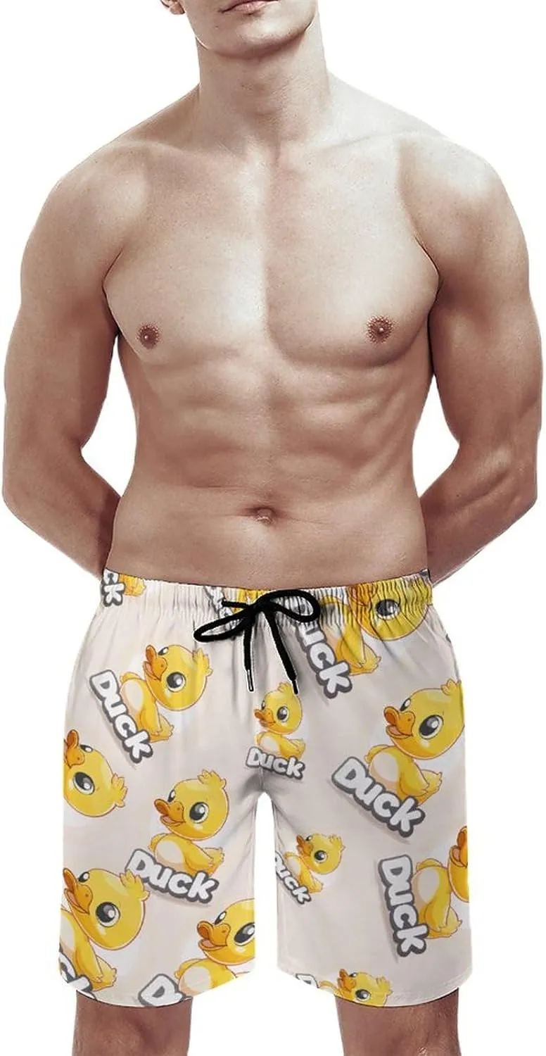 Duck Men's Swim Trunks Quick Dry Board Shorts Breathable Summer Beach Shorts Bathing Suits