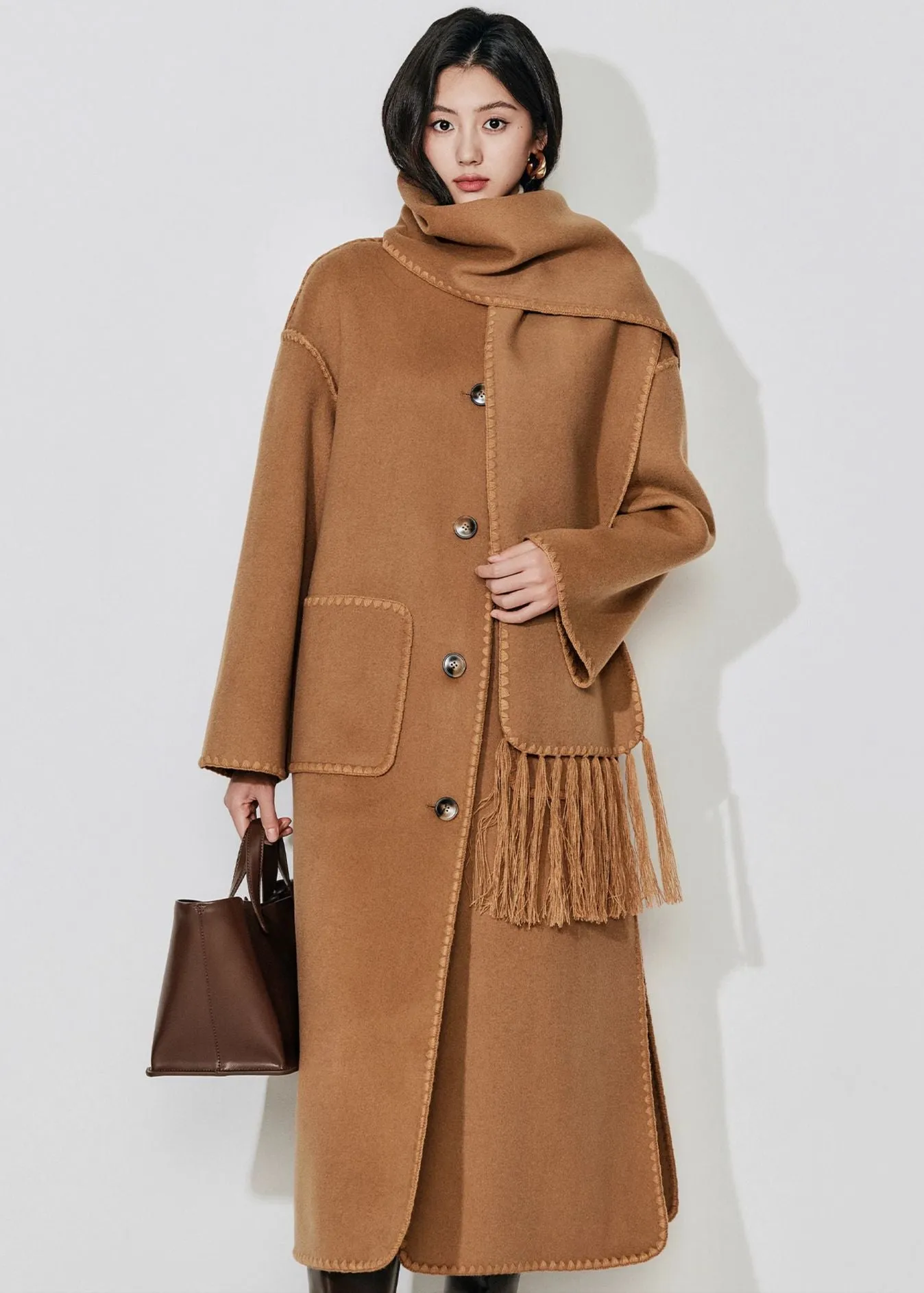 Elegant Black Woolen Coat