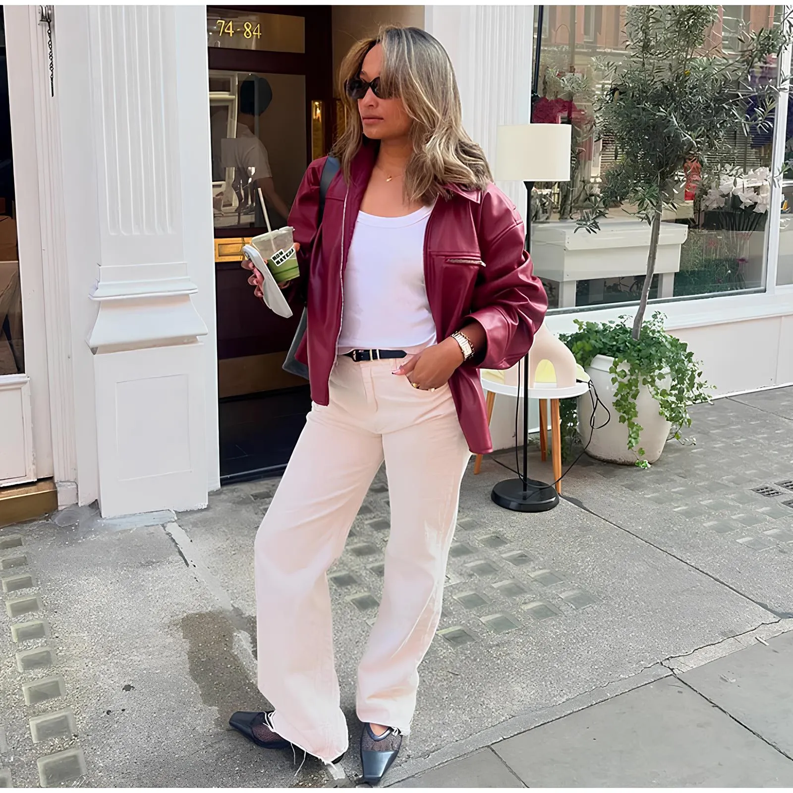 Elegant Burgundy Faux Leather Jacket  A Chic Streetwear Essential