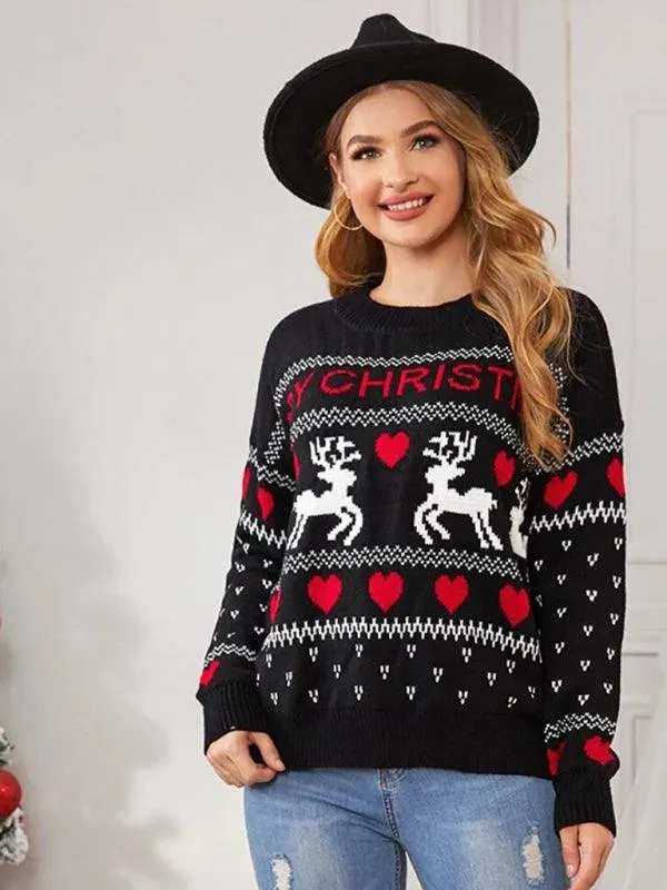 Elegant Comfort: Women's Polyester Knit Pullover for Chic Casual Wear