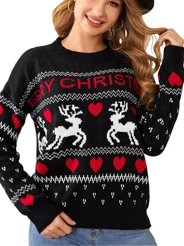 Elegant Comfort: Women's Polyester Knit Pullover for Chic Casual Wear