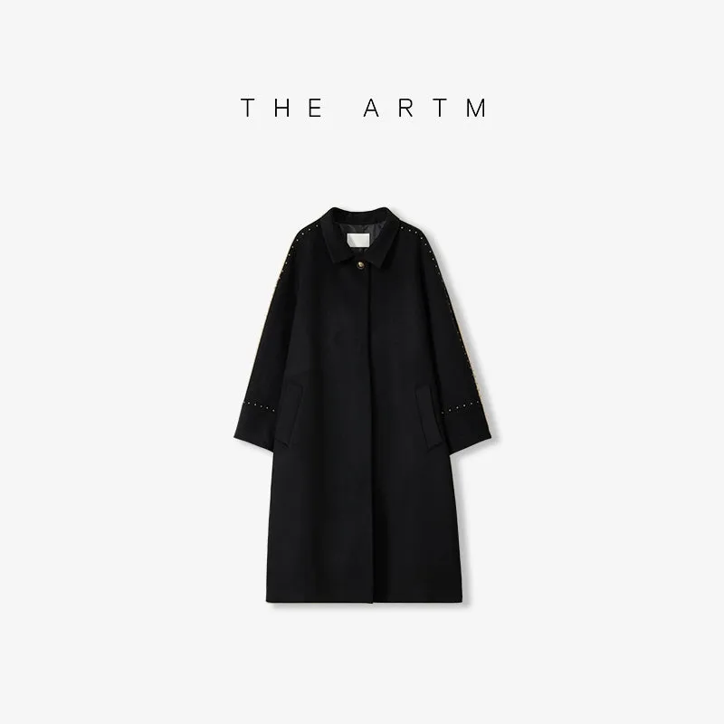 Elegant Rivet Wool Coat