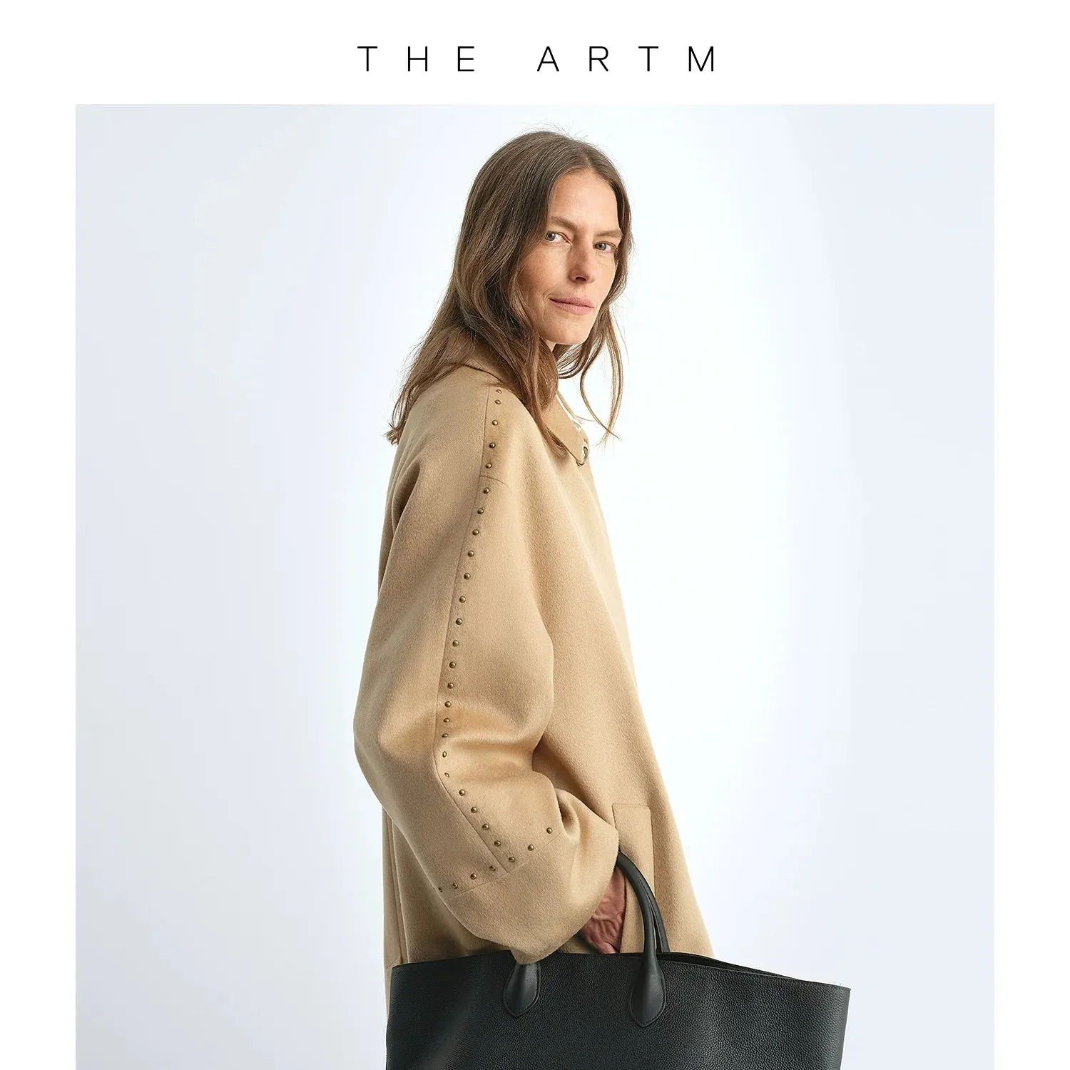 Elegant Rivet Wool Coat