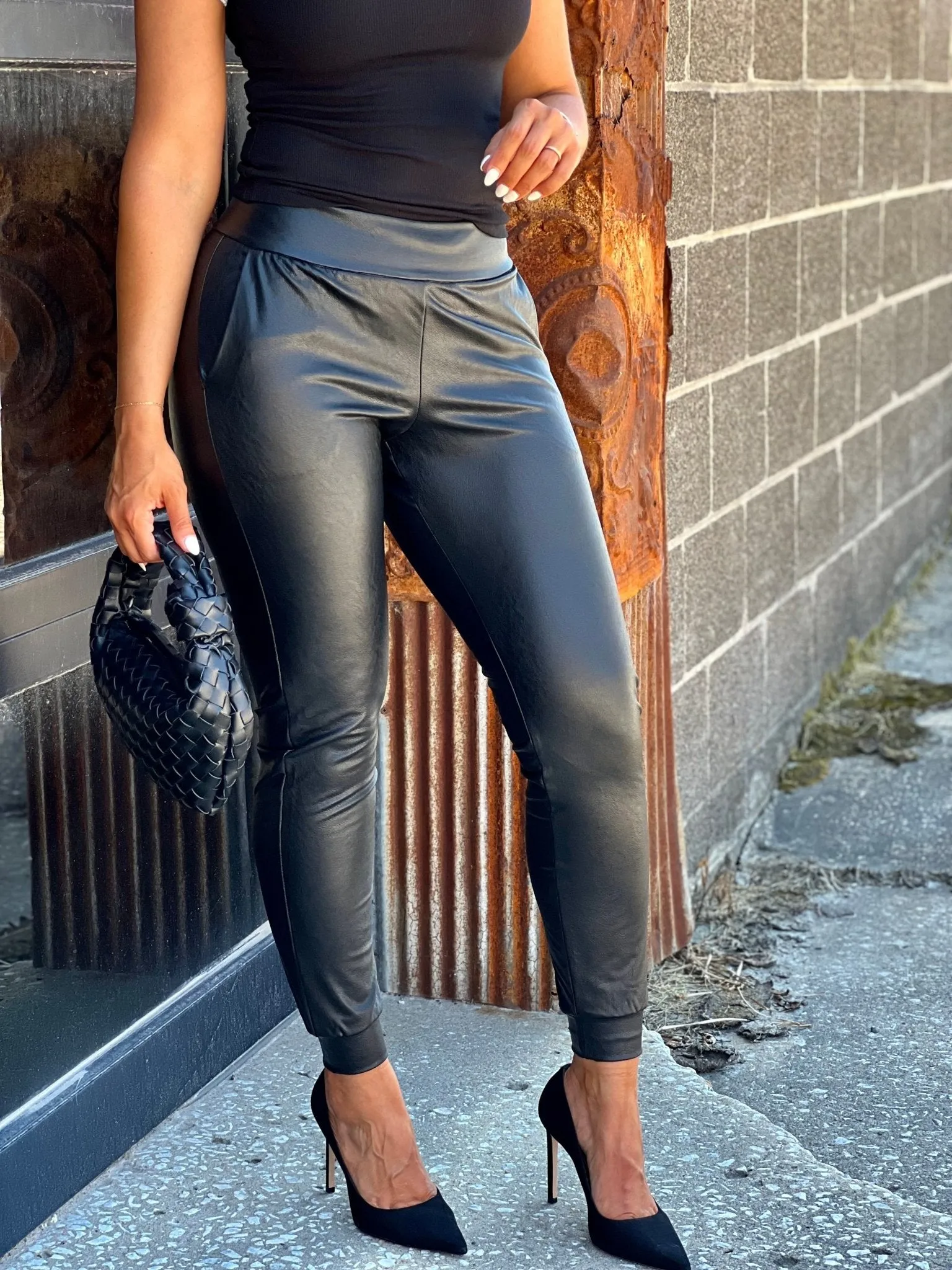 Faux Leather Jogger (Commando)