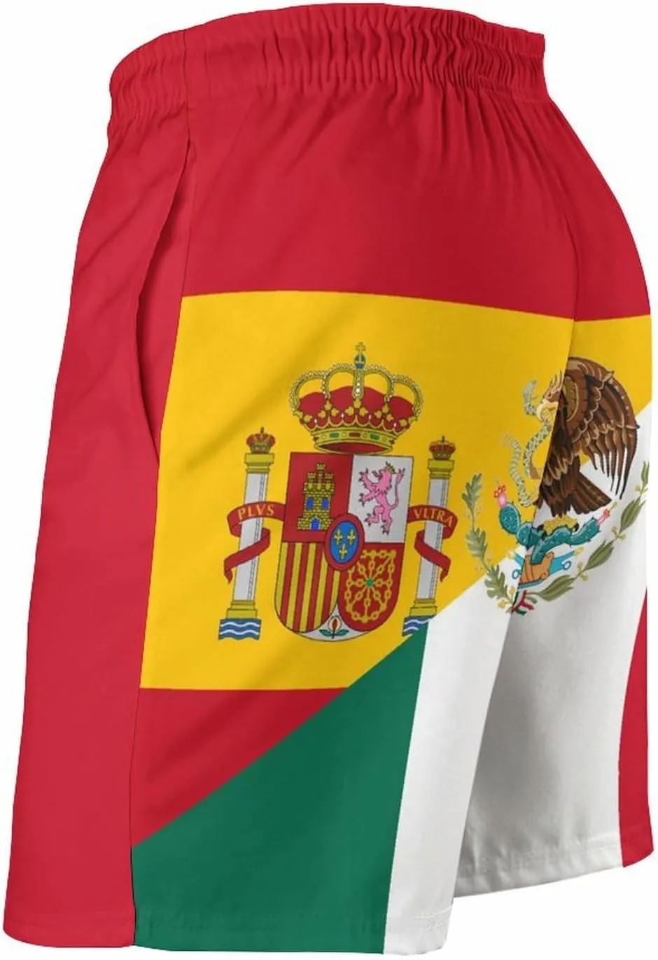 Flag of Spain and Mexico Men's Swim Trunks Quick Dry Bathing Suit Swimming Board Shorts Beach Swimwear