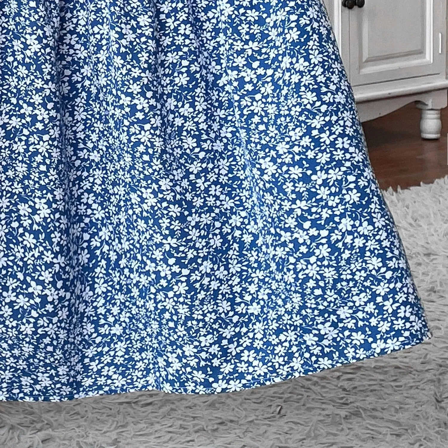 Floral Skirts for Women Summer Loose Casual Trendy Solid Elastic Waist Lightweight Boho Flowy Maxi Skirt, S-XL