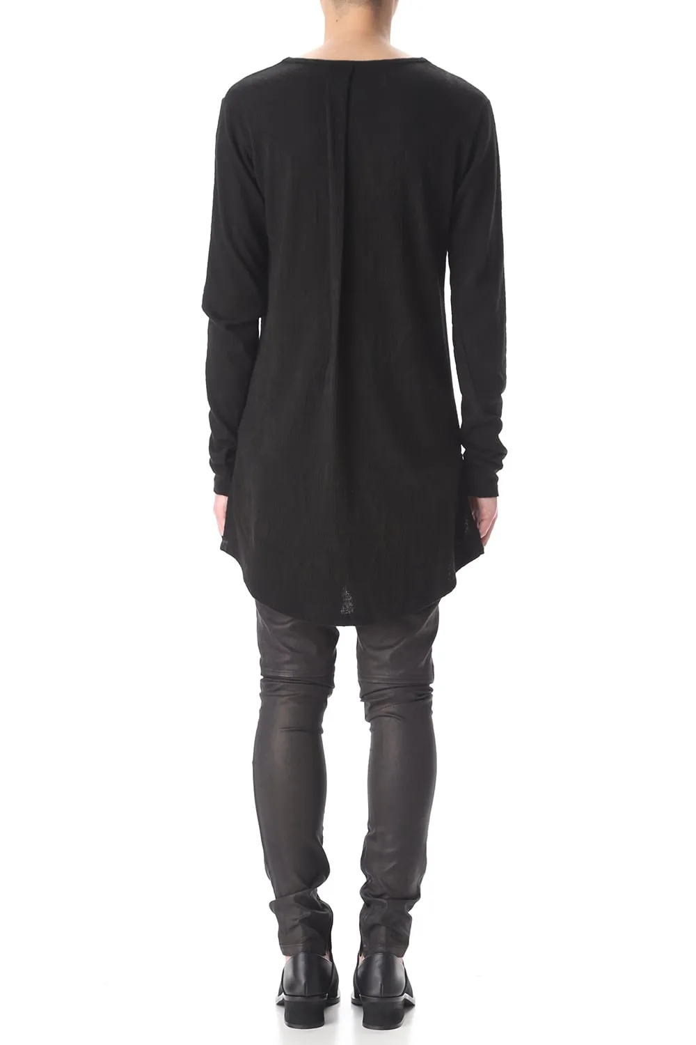 Frill Vneck T-Shirts Black