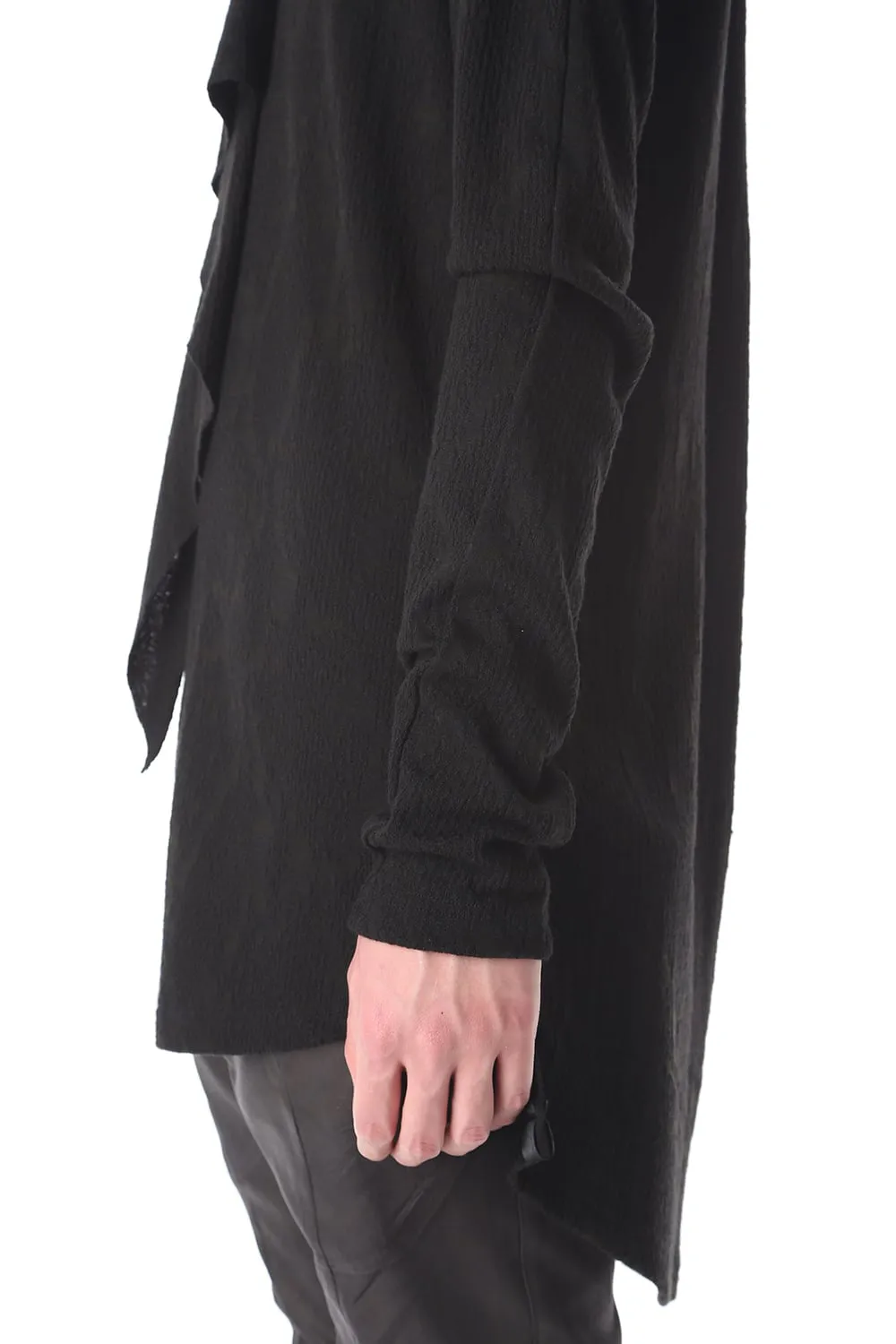 Frill Vneck T-Shirts Black