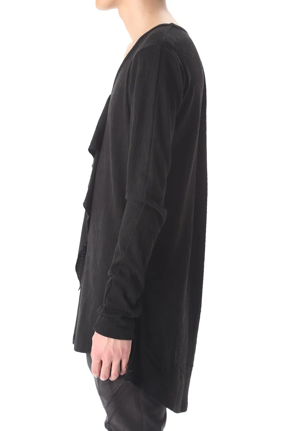 Frill Vneck T-Shirts Black