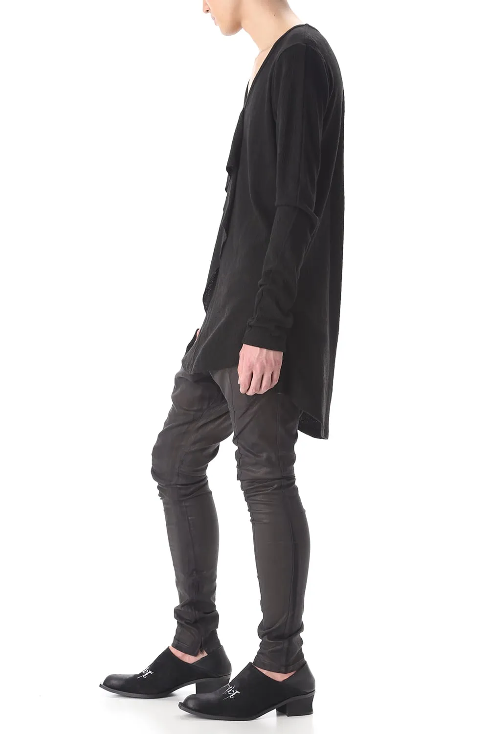 Frill Vneck T-Shirts Black