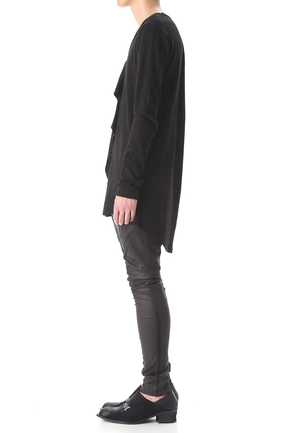 Frill Vneck T-Shirts Black
