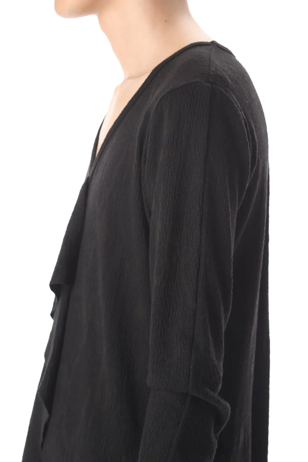 Frill Vneck T-Shirts Black
