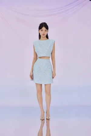 Gavriella Blue Tweed Skirt