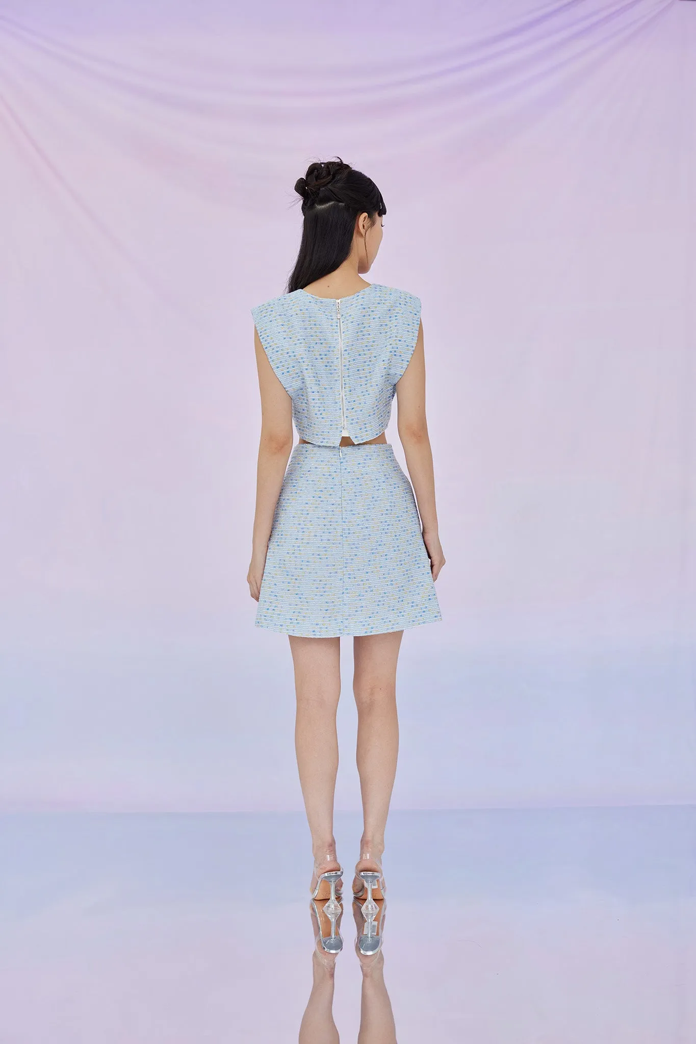 Gavriella Blue Tweed Skirt