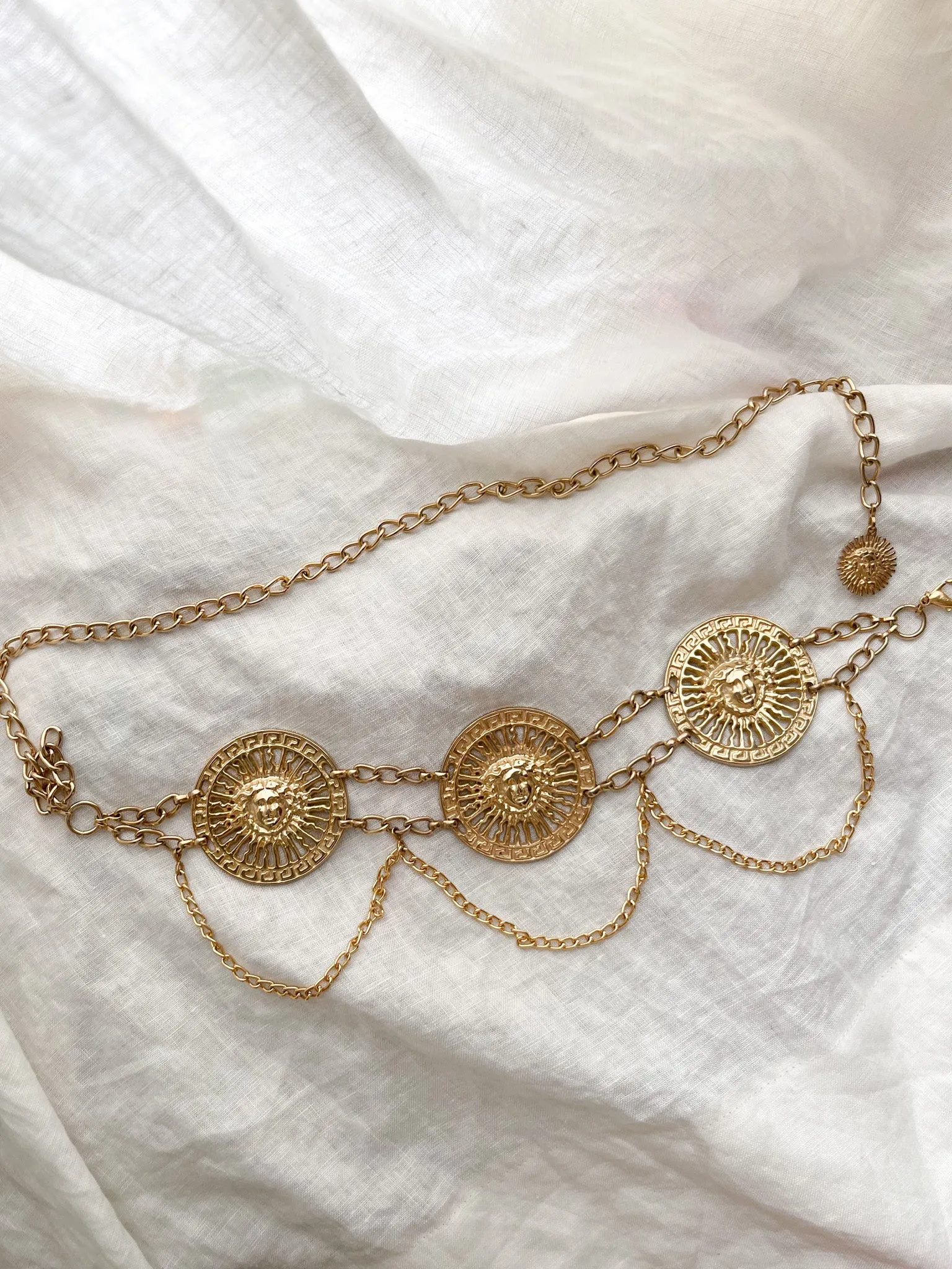 Gorgeous 1970's Gold Chain Statement Belt / S/L