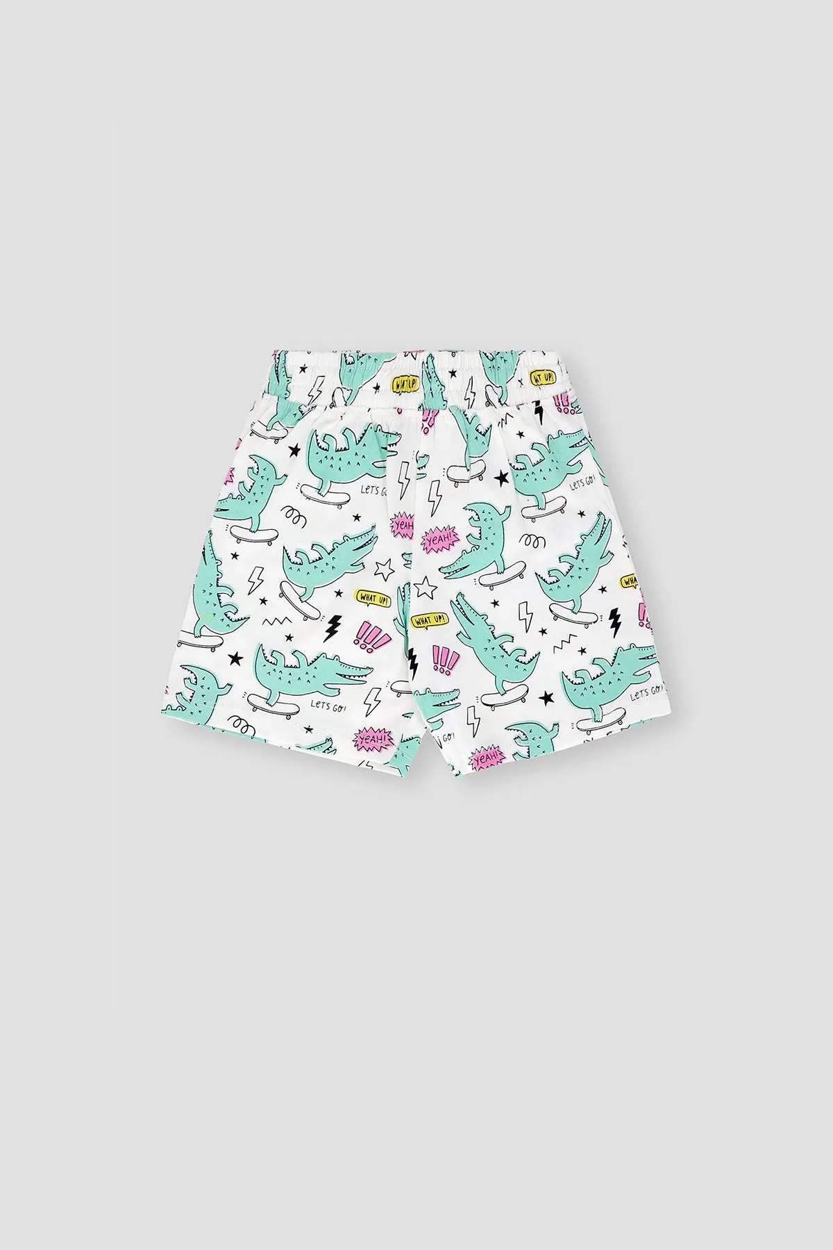 Graphic T-Shirt & Short Suit For Baby Boy - White