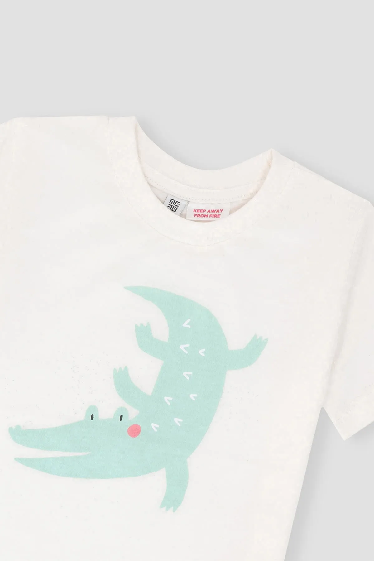 Graphic T-Shirt & Short Suit For Baby Boy - White
