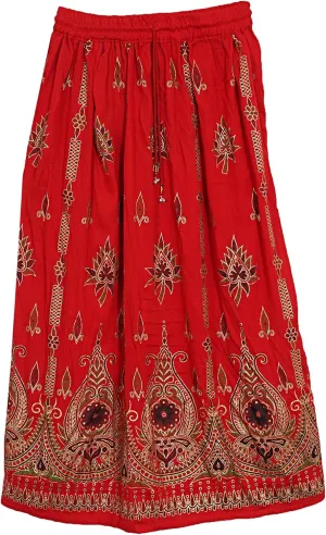 Indian Multi Tie Dye Yoga Trend Women's Sequined Crinkle Broomstick Gypsy Long Skirts